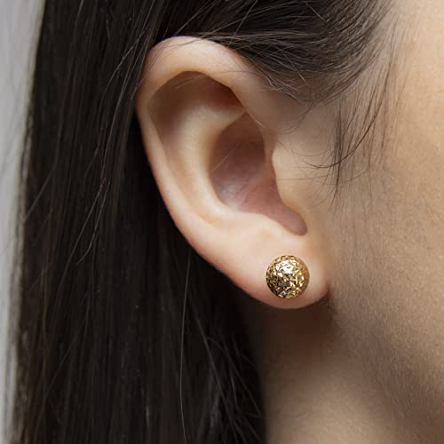 Carissima Gold Damen 9k (375) Gold 8 mm Diamantschliff Ball Ohrstecker