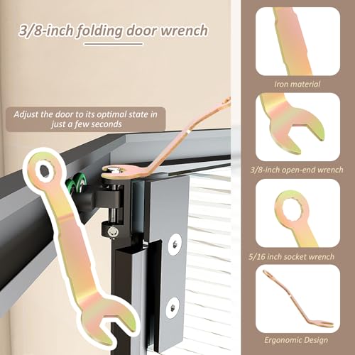 20 piezas llave para puerta corrediza de 3/8". Llave para puerta plegable de closet, herramienta ergonómica para reparación de herrajes de closet miniatura 2