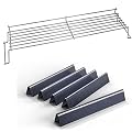 QuliMetal Stainless Steel Warming Rack and 7621 17.5 Inches Flavor Bars for Weber Genesis 300 310 E310 E320 E330 S310 S320 S330 Grills with Front Controls
