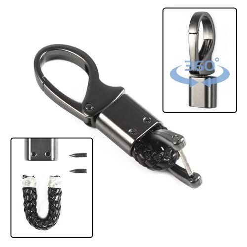 Image of Car Keychain Accessories Leather Holder Keyfob Sturdy Metal Carabiner Key Chains for Women and Men