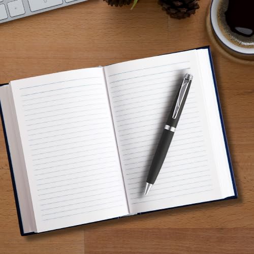 Image of 2 in 1 Personalized Diary & Pen Gift Set | Custom Name Engraved Leather Notebook & Metal Pen | Perfect for Office, & Corporate, Personal Use & Gifting (Black)