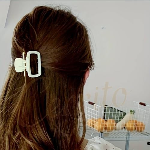 Image of Cerrito 6 Pcs Small Matte Hair Claw Clips for Women & Girls | Rectangle Mini Clamps | Strong Hold NonSlip Clips for Thick & Thin Hair | Neutral Color | Durable Hair Accessories for Casual, Styling | Multicolor