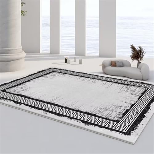 Tapis de sol enfant et tapis extérieur shaggy noir design 160x230 cm