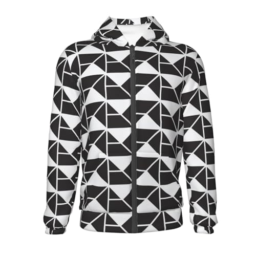 Abstract Geometric Texture Kid Hoodies Boys Zip Up Sweatshirts Girls Pullover with Pocket2