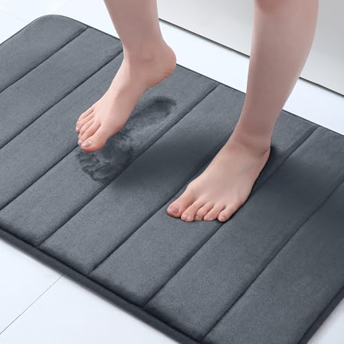 OLANLY Soft Memory Foam Bath Mat, Non-Slip and...