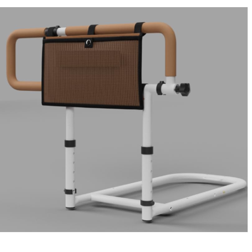 COSTWAY Barandilla de Cama Abatible y Extensible, Barrera de Seguridad para Ancianos y Adultos, Asa de Apoyo para Ayuda al Levantarse, Ancho y Altura Ajustables, Personas mayores, Carga 136kg (blanco)