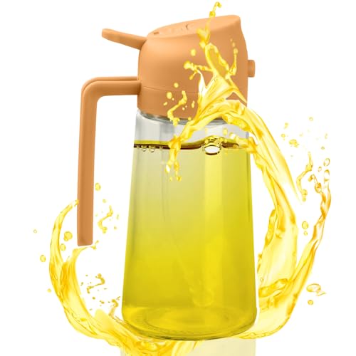 Cleminsta Pulverizador Aceite Spray Vidrio 470ml, Dispensador de Aceite, Pulverizador Oil Bottle, Aceitera Vaporizadora Antigoteo para Cocinar, Difusor Aceite Cocina para Barbacoa Cocina Parrilla