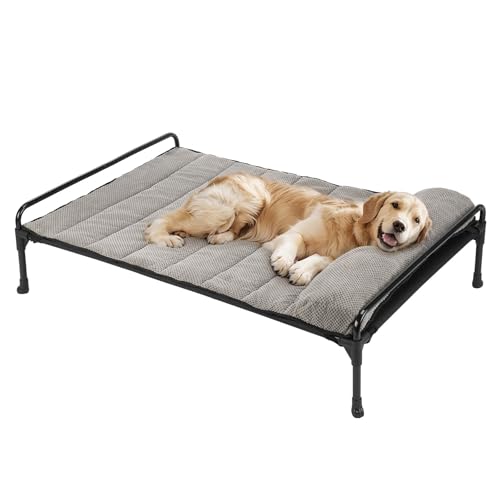 Veehoo Elevated Raised Dog Bed+Removable Padded Bolster-Cooling O...