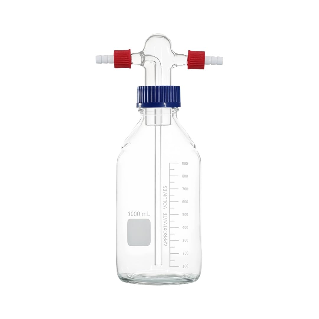 Bottiglia Lavaggio Gas in Vetro GL45 Trappola Tampone Vuoto-PP 250ml
