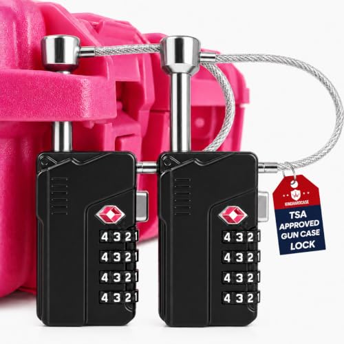 Kinghardcase Gun Case Lock, 4 Digit Combination TSA Luggage Padlock, 2 Pack