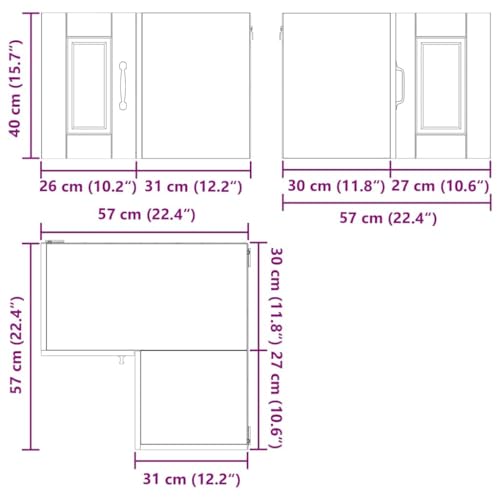 Armoire de cuisine murale compacte et meuble d'angle suspendu - 4