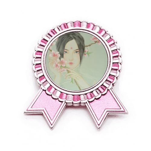 Broche fleur de pêcher rose idée cadeau artistique en métal pour femme