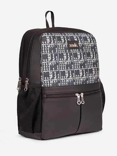 Image of ZOUK Men's Office Laptop Backpack (15.6 Inch) | Vegan Leather Travel Bag with Dual Compartments, Padded Laptop Sleeve, Trolley Sleeve, Waterproof Lining & Multiple Pockets |
