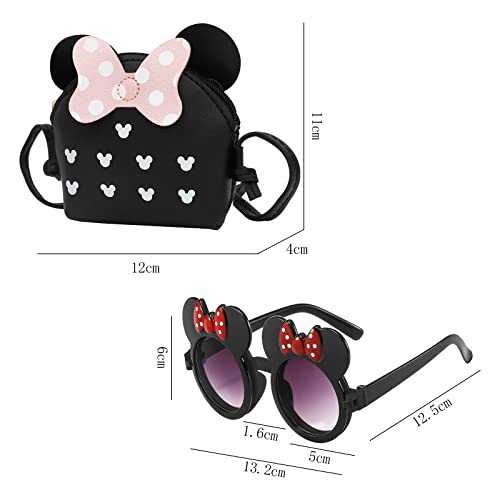 ONEST 2 Pieces Little Girls Crossbody Purses Set Toddler Mini Cute Princess Handbags Girls Sunglasses Girl Fashion Sunglass2