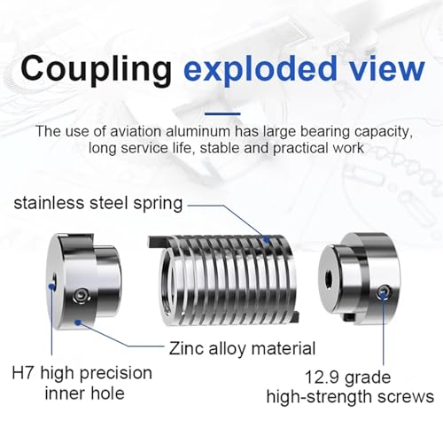 Coupleur D26L55 en alliage de zinc à haute flexibilité pour encodeur rotatif - 5