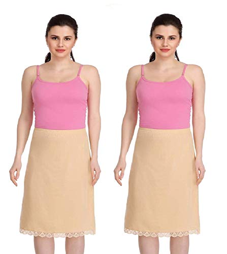 Image of Splash Cotton Rich Regular Skirt Slip for Women - Knee Length
