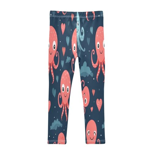 Bolaz Toddler Girls Leggings Printed Yoga Pants Leggings Red Blue Octopus for Kids2