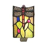 Decorative Stained Glass Night Light - Dragonfly Tiffany Style