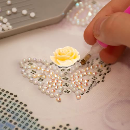 Soportes magnéticos para pintura de gemas DIY, fijador de plástico con imán para dibujos, 6 ud 6