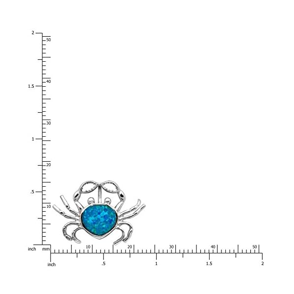 Honolulu-Jewelry-Company-Sterling-Silver-Simulated-Blue-Opal-Crab-Pendant-Necklace-with-18-Box-Chain Honolulu Jewelry Company Sterling Silver Simulated Blue Opal Crab Pendant Necklace with 18" Box Chain