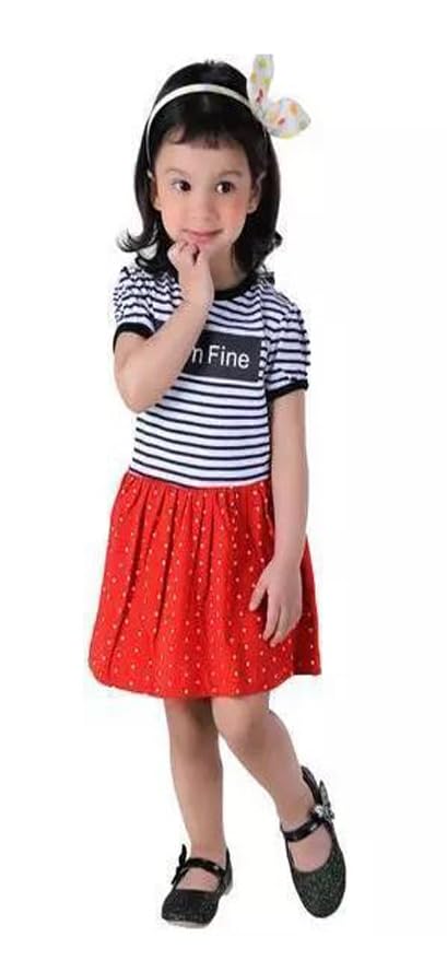 Little Girls Printed Frock Look Trendy Stylish and Attractive and Comfy for Any Casual and Festive Purpose