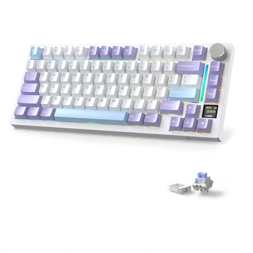 ATTACK SHARK X820Ultra �Q�[�~���O�L�[�{�[�h �V���[�N�X�C�b�` �z���C�g 3WAY�ڑ� ���� �L�� Bluetooth ���C�����X ��x�� �m�u�t��TFT�X�}�[�g�f�B�X�v���C �e���L�[���X �p���z�� �K�X�P�b�g�}�E���g 4000mAh