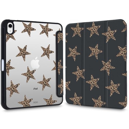 Y2k プリントケース iPad Air 11インチ M3(2025)/M2(2024)、iPad Air 第5世代/第4世代 10.9インチ用 かわいい蝶結び クリア ハードバック ハイブリッドケース、鉛筆ホルダー付き 三つ折りスタンド スリムカバー 女性用