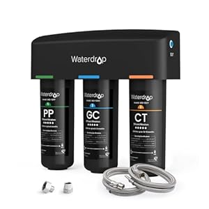 Waterdrop TSA 8 Layer Under Sink Water Filter System, Under Sink Water Filtration System, Reduces PFAS, PFOA/PFOS, Fluoride, Chlorine, Bad Taste & Odor, NSF/ANSI 42 Certified Element, USA Tech