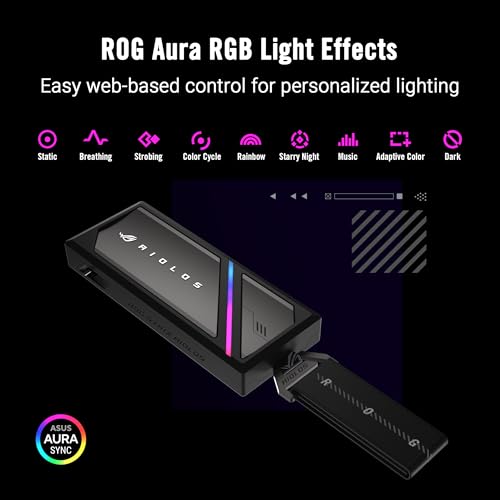 Image of ASUS ROG Strix Aiolos USB-C SSD Enclosure - Dual M.2 NVMe, PCIe & SATA Support, Tool-Free Installation, SSD Dashboard, Metal Hook with Fabric tag, Heat-Resistant Coating + high-Conductive Thermal pad