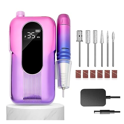 BZBZB Taladro eléctrico para uñas, 35000 RPM, Taladro eléctrico para uñas, máquina de manicura para pulidora, pedicura, Torno Profesional para uñas, máquina Perforado