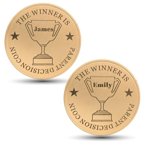 Personalized Engraved Brass Decision Coin Custom Flip Choice Coin Durable Decision Making Coin-One More Game or Go to Sleep for Couples Friends