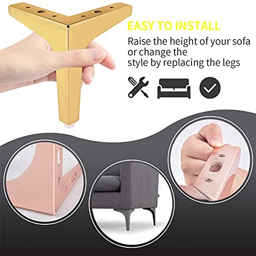 Gambe per Mobili in Metallo, 4 Pezzi Gambe da