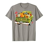 Este camión vintage debe estar en camino a casa desde la granja con calabazas para hacer pastel y manzanas para sidra. Las hojas se caen y soplan con el viento mientras la temporada de otoño. Es oficialmente Fall Y'all.