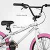 JOYSTAR 20 Inch Kids Bike Freestyle BMX Bikes for 6-10 Years Boys Girls and Beginner Riders, 20 Inch Bikes with Pink Tires, White Frame #2