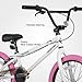 JOYSTAR 20 Inch Kids Bike Freestyle BMX Bikes for 6-10 Years Boys Girls and Beginner Riders, 20 Inch Bikes with Pink Tires, White Frame