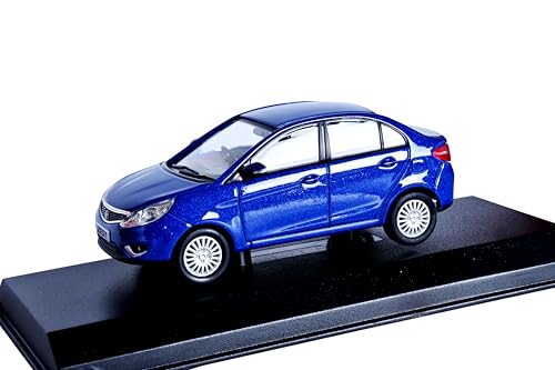 Image of Scale Model Car Tata-Zest-Free Wheel (Acrylic case)-Official 1:43 Die-cast Official Merchandise (Blue)