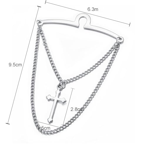 Men's Gold Silver Tie Chain Set - Classic 2Pcs Double Necktie Chains for Business and Wedding Jewelry2