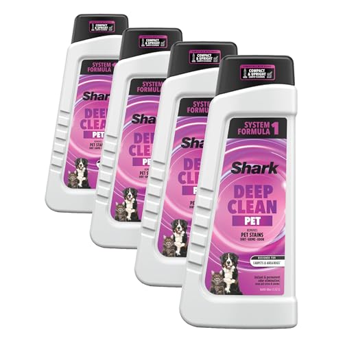 Image of Shark Deep Clean Pet Formula for All Upright and Portable Carpet Cleaners,Formulated for All Carpets,Upholstery & Area Rugs,Tackles Tough Pet Messes and Odors,48oz,EXCP48,(Pack of 4)