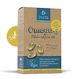 Lieferumfang: 1 x 60 Kapseln Omega-3 von Testa / Mit 250 mg DHA - auch für Kinder ab 2 Jahren und Schwangere geeignet / Ohne Aufstoßen & schlechten Nachgeschmack / Vegan und glutenfrei