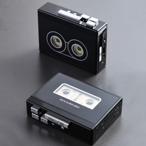 SIXRUN Kassettenspieler, MP3 Kassettenspieler mit Auto Reverse und FM-Radio, USB-Kassette zu MP3 Konverter für Vintage-Musikliebhaber und Band-Digitalisierung (B)