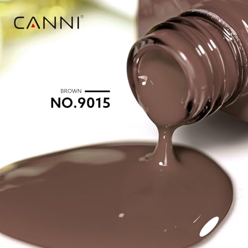 Image of CANNI Brown Gel Nail Polish, 1Pcs Dark Brown Gel Polish Chocolate Coffee Color High Gloss Soak Off U V Nail Manicure Salon DIY
