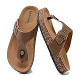 zaxunai Chanclas Mujer Hombre Sandalias con Plantilla de Corcho Flip Flops Verano - Sandalias Ajustables Antideslizantes Playa Piscina Cómodas