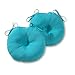 Greendale Home Fashions 15 in. Round Outdoor Bistro Chair Cushion (set of 2), Teal