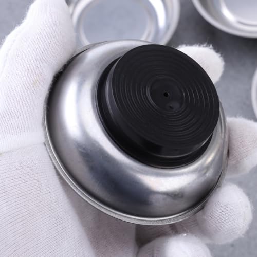 Cuencos magnéticos de acero inoxidable Operitacx de 3 pulgadas con base protectora suave 6