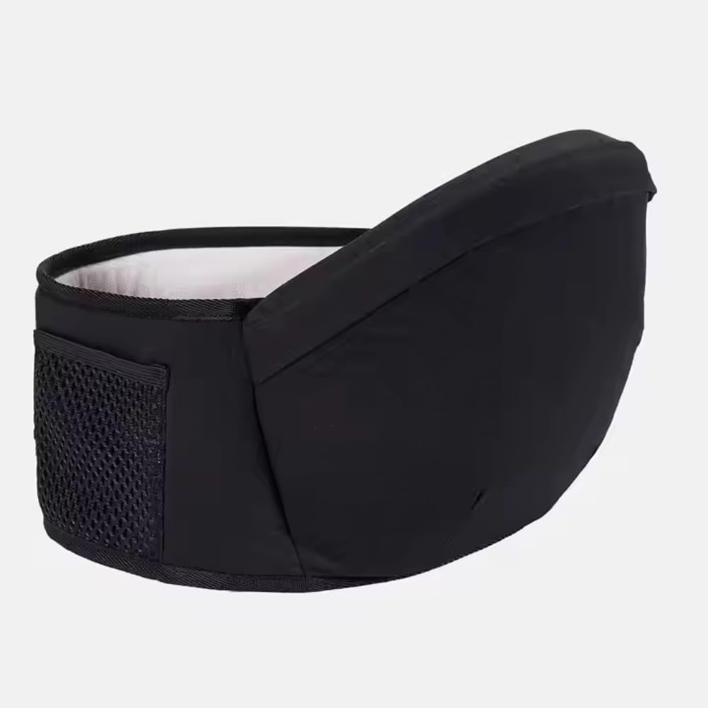 Babyhood Carriers with Hip Seat to Sling Carry Bag with Great Lumbar with Double Lock Safety, 6-in-1 Baby Carrier, Infant Toddler Hip Carrier (Black)-image-0