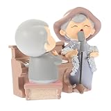 DECOMELODY Figura de Resina de Ancianos Sonrientes para Pastel Adorno Decorativo para Aniversario de Boda Obsequio Creativo para Abuelos y Decoración de Escritorio 1 Pieza