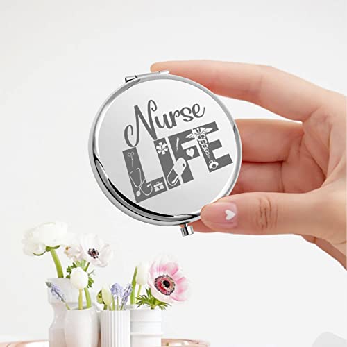 Keychin Nurse Pocket Mirror Nurse's Day Gift Nursing Student Compact Makeup Mirror Nurse Practitioner Gifts Registered Nurse Folding Mirror (Nurse-S) #TOP2