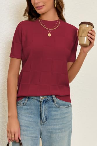 Image of Cakulo Women's Short Sleeve Summer Sweater Knit Tops
