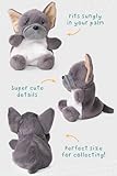 Little Living Nature Snugglies Grauer Französische Bulldogge Plüschtier – Stofftier Geschenk für Kinder, Kuscheliges Hundespielzeug, Frenchie