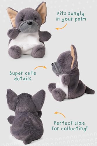 Little Living Nature Snugglies Grauer Französische Bulldogge Plüschtier – Stofftier Geschenk für Kinder, Kuscheliges Hundespielzeug, Frenchie
